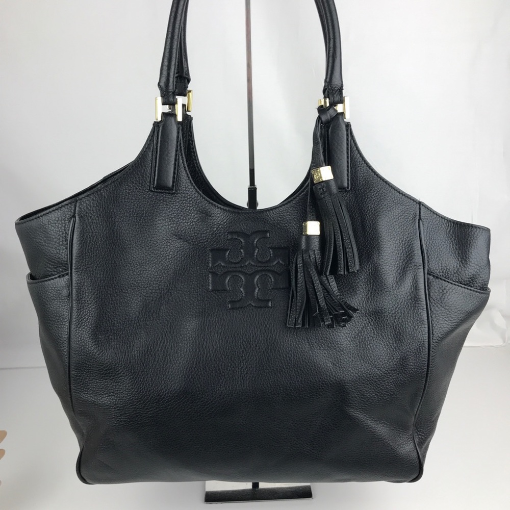 Tory Burch Thea Black Leather Round Tote 41149725